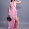 Abelia Maxi Long Dress, pink elegant women's long maxi dress for stylish occasions