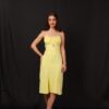 Sunella Yellow Dress - Vibrant one-piece midi dress with a sleek and elegant design.