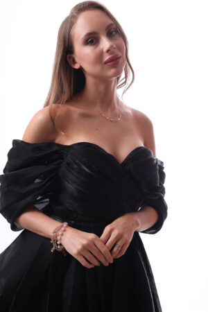 Larvik black Short Dress - elegant short dress for casual and special occasions.